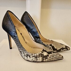 Zara snake textured grey blue ombre high heeled pumps